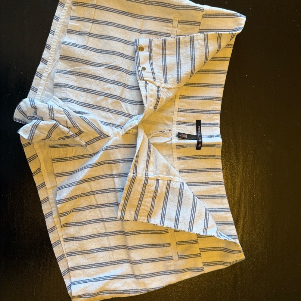 Victoria's Secret Cream and Blue Striped Garment